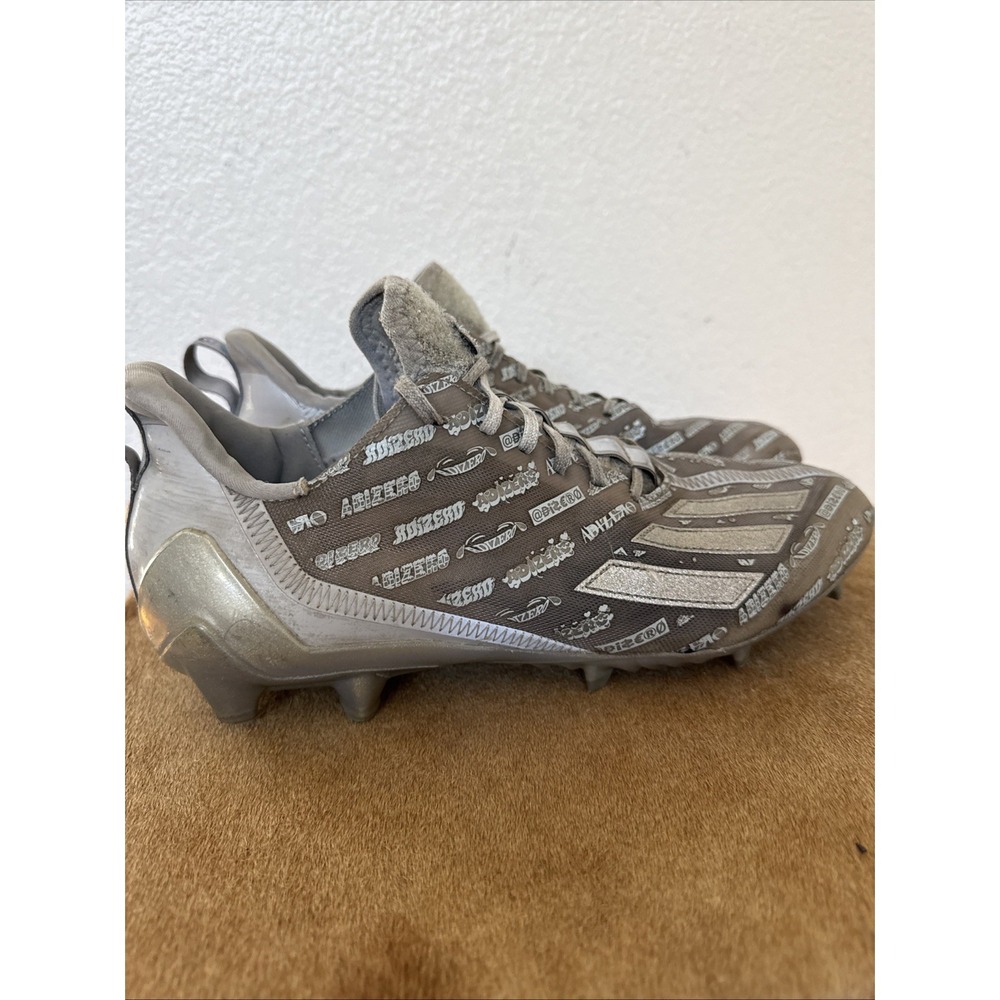 Adidas Adizero Football Cleats Size 9.5 Gray Custom Graphic Lightweight